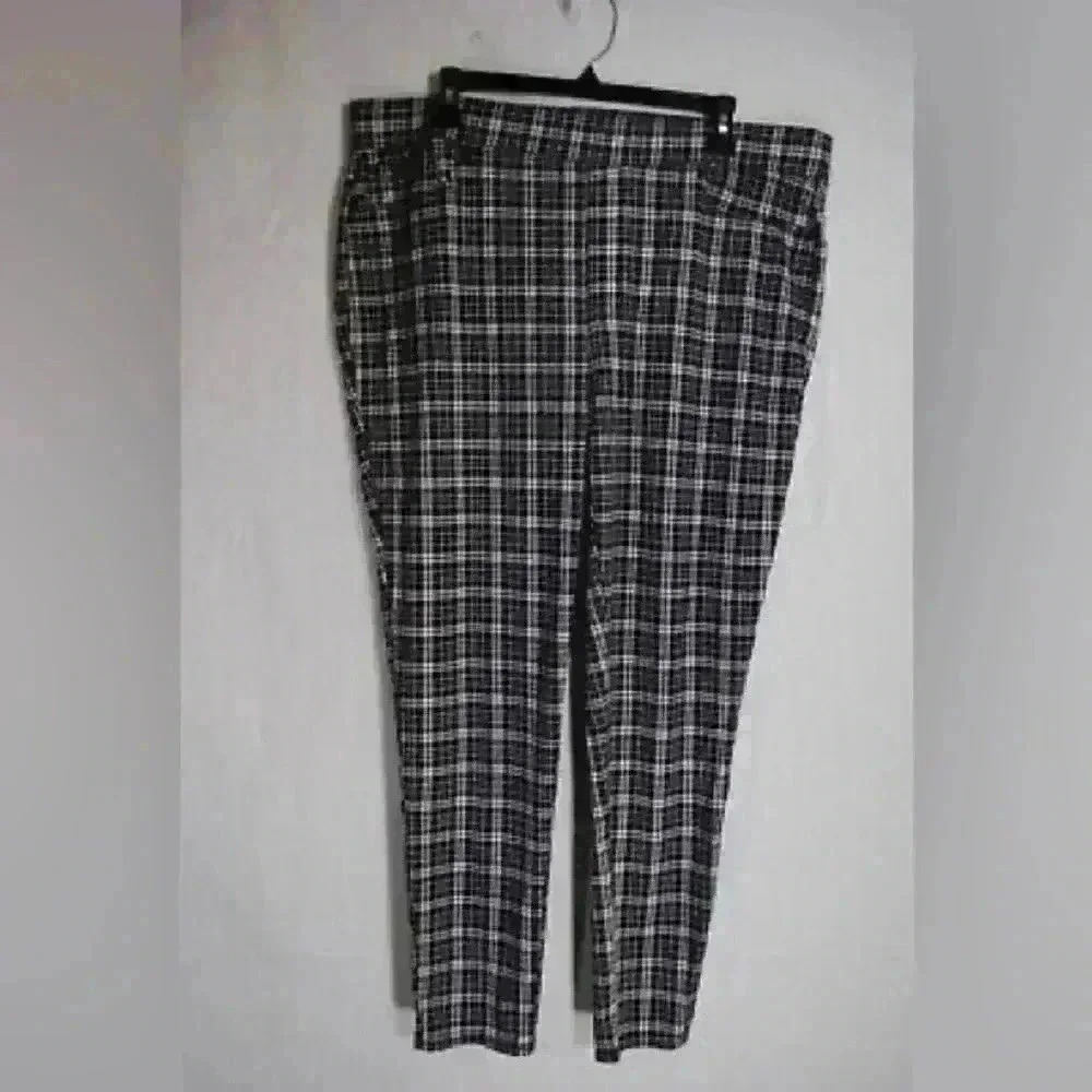 Seven7 Black and White Plaid Women's Pants